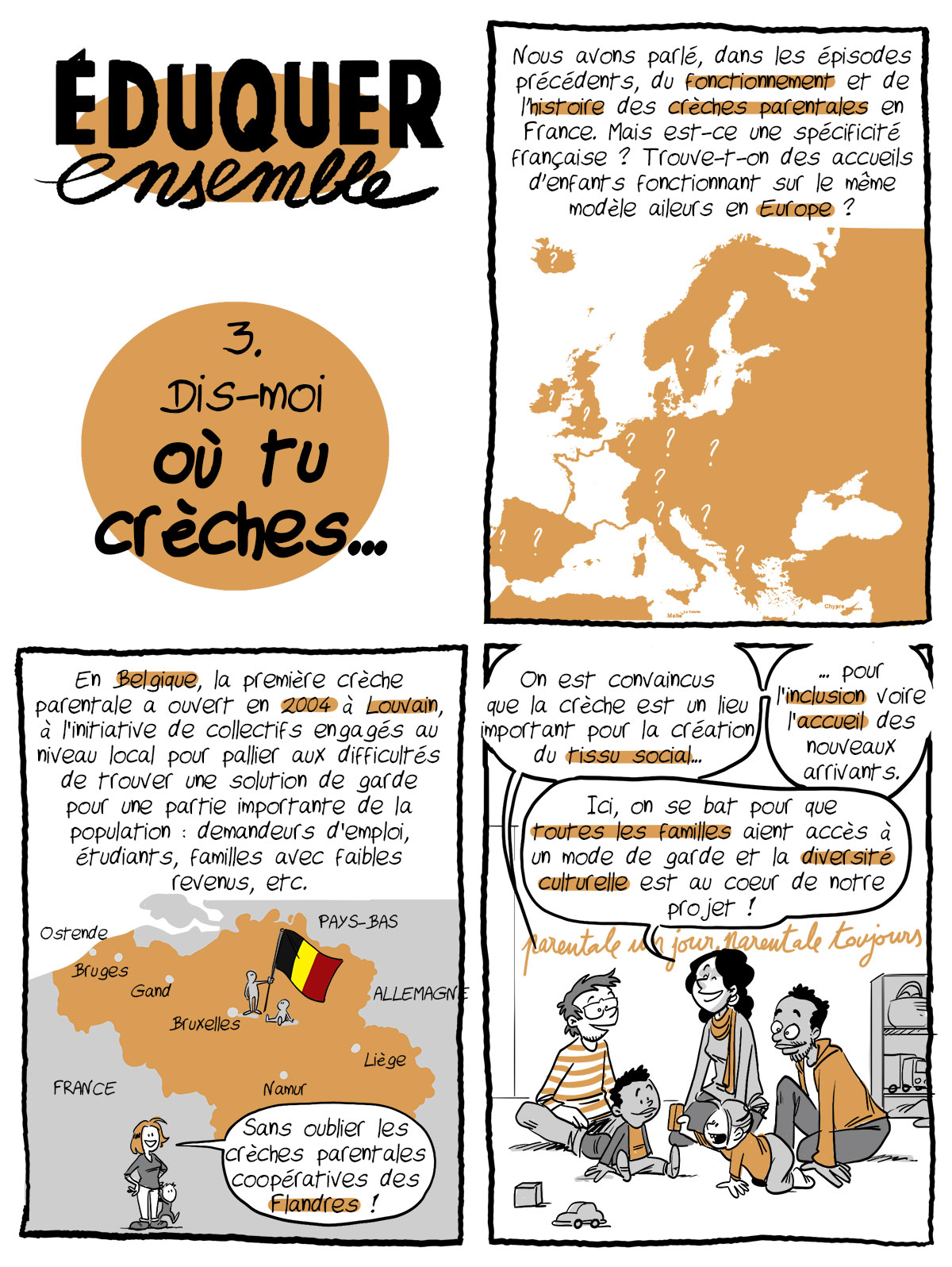 La page une de la troisième bande dessinée